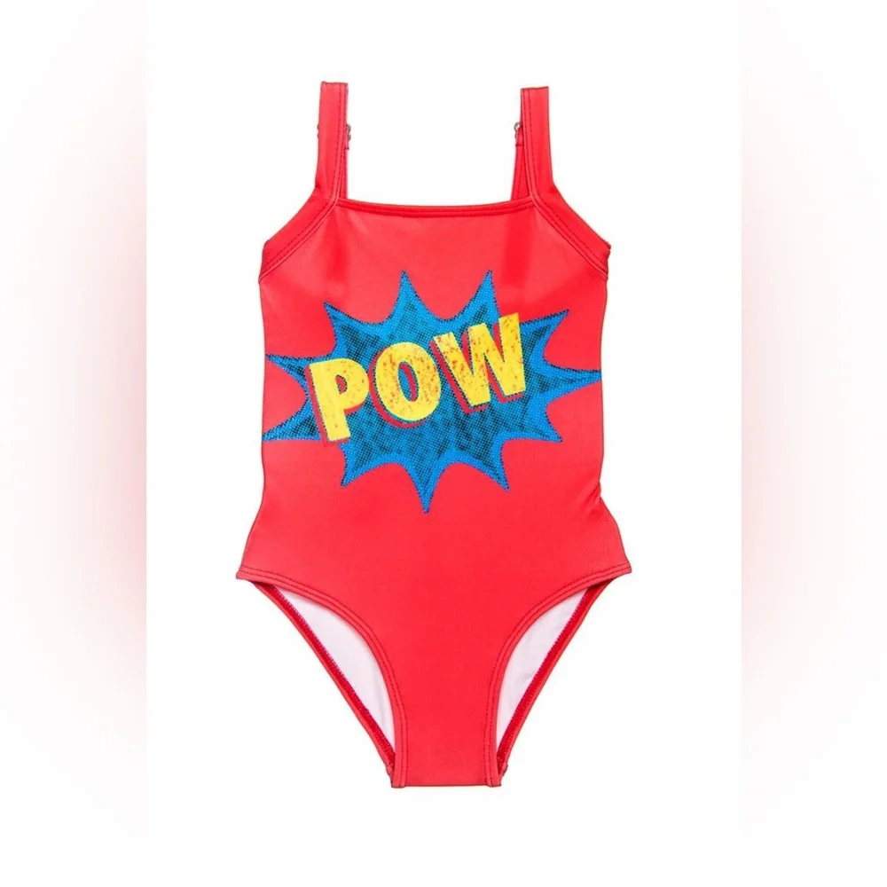 Submarine 1 pc Little Girls Comic‎ Book Print Swimsuit sz 6 fits 4/5